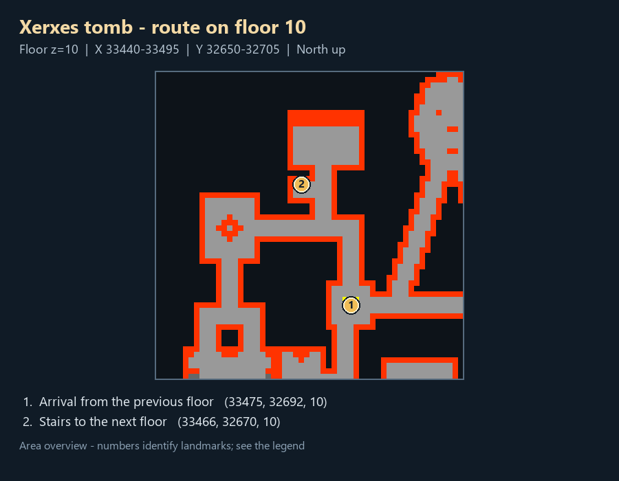 Tomb floor 10: the route to floor 11